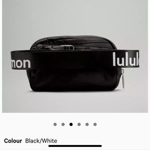 Lululemon everywhere belt bag! New black and white. Unique white Lululemon logo
